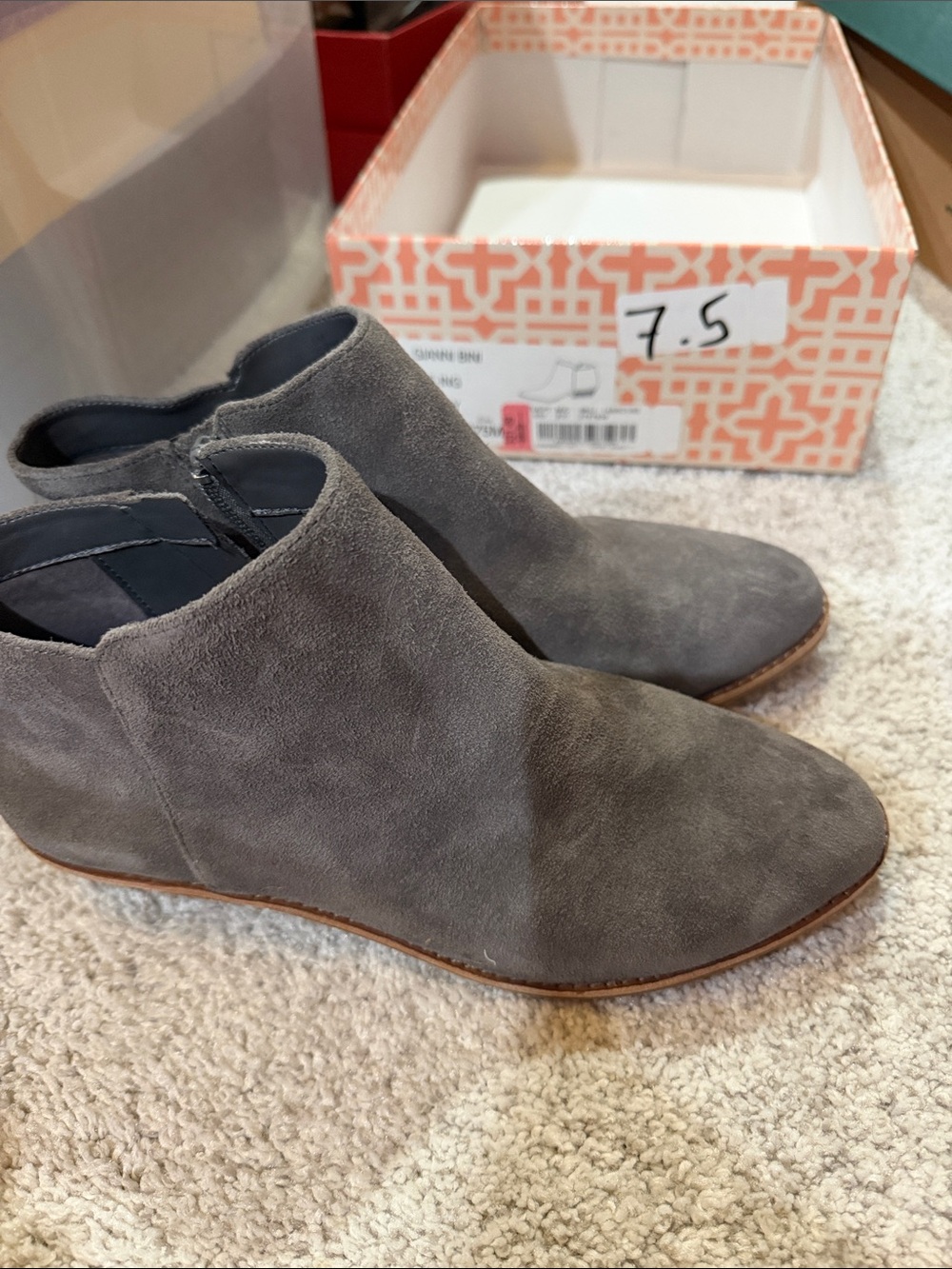 Gianni Bini Gray Suede Ankle Booties
